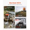 VEVOR Wasserpumpe Benzin 158 GPM, 2 Zoll Schmutzwasserpumpe 7 PS Motorpumpe Tragbar mit 7,62 m Förderschlauch & Gusseisenlaufrad Wasserförderpumpe für Bewässerung Entwässerung Baustellen Teiche – Bild 3