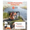 VEVOR Benzin Wasserpumpe 49,9 m Förderhöhe, Schmutzwasserpumpe 6 PS, Tragbare Motorpumpe, Benzinmotor mit 762 cm Auslassschlauch, Gusseisenlaufrad, Gartenpumpe für Bewässerung, Teiche & Pools – Bild 4