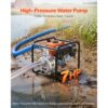 VEVOR Benzin Wasserpumpe 29,87 m Förderhöhe, Schmutzwasserpumpe 7 PS, Tragbare Motorpumpe, Benzinmotor mit 762 cm Auslassschlauch, Gusseisenlaufrad, Gartenpumpe für Bewässerung, Teiche & Pools – Bild 2