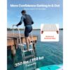 VEVOR Dockleiter Klappbar, Bootsleiter mit 5 Rutschfesten Stufen Breite Pedale & Handlauf, 159kg Belastbare Poolleiter aus Aluminiumlegierung, Einstiegsleiter für Docks Pools Seen Yachten, Silber – Bild 2