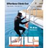 VEVOR Dockleiter Abnehmbar, Bootsleiter mit 3 Rutschfesten Stufen Breite Pedale & Handlauf, 227 kg Belastbare Poolleiter aus Aluminiumlegierung, Einstiegsleiter für Docks Pools Seen Boote, Silber – Bild 4