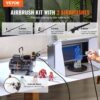 VEVOR Airbrush-Set, Luftkompressor mit Doppellüfter, professionelles Airbrush-System-Set mit 3 Airbrushes, Halter, Farbmischrad, Reinigungsbürsten-Set, Airbrush-Set für Kunst, Nägel, Kekse, Make-up, K – Bild 2