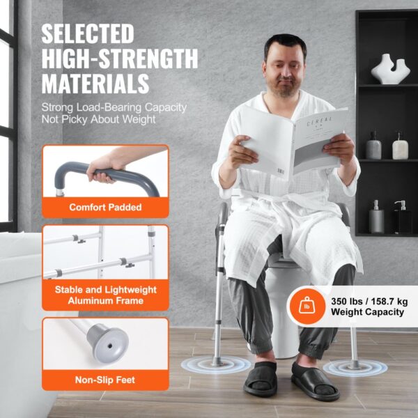 VEVOR Toilettensitzerhöhung 49-64 cm 158,76kg Universal-Toilettenerhöhung für Senioren – Bild 3