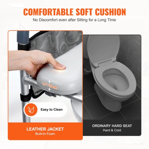 VEVOR Toilettensitzerhöhung 49-64 cm 158,76kg Universal-Toilettenerhöhung für Senioren – Bild 5