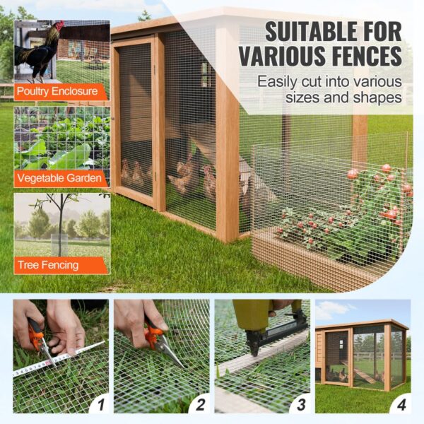 VEVOR Drahtgeflecht, 915 mm x 15,24 m, Volierendraht, 19 Gauge, feuerverzinkte Maschendrahtrolle, Maschendrahtzaun, Maschendraht für Kaninchenkäfige, Garten, kleine Nagetiere – Bild 5