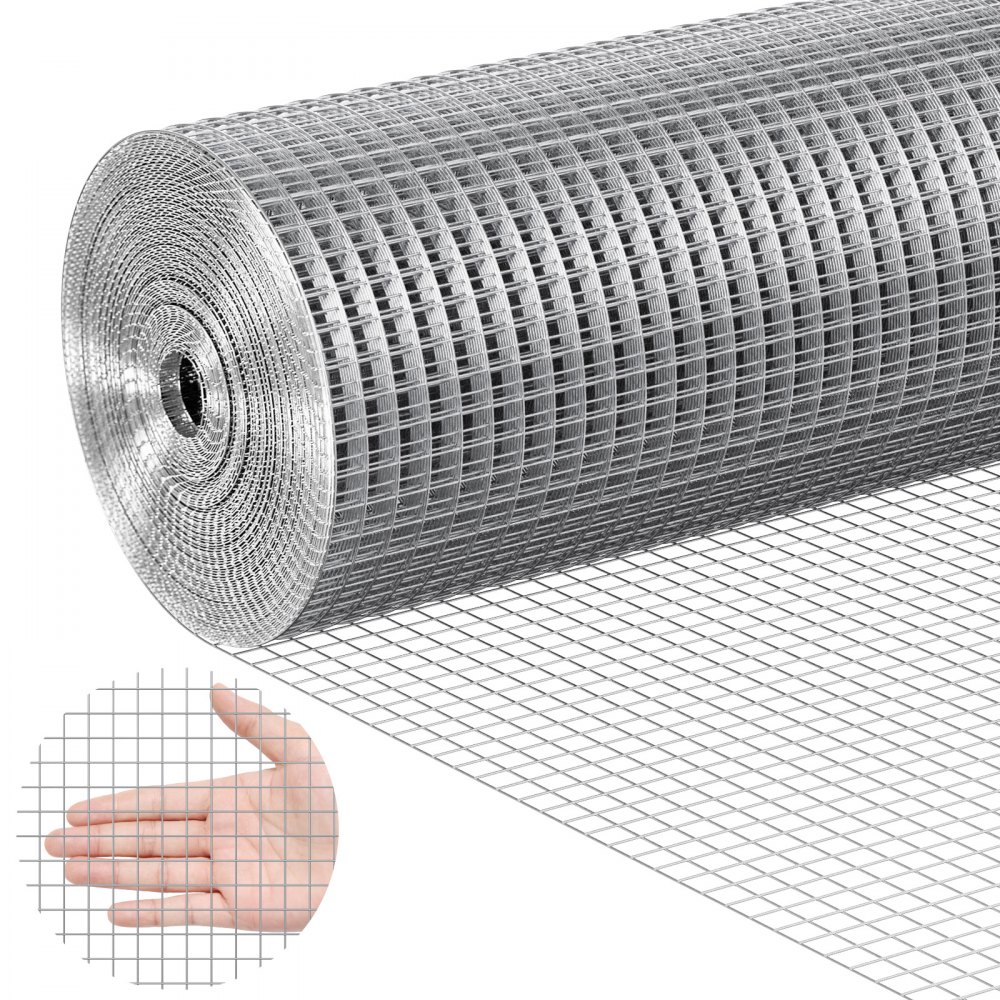 VEVOR Drahtgeflecht, 915 mm x 15,24 m, Volierendraht, 19 Gauge, feuerverzinkte Maschendrahtrolle, Maschendrahtzaun, Maschendraht für Kaninchenkäfige, Garten, kleine Nagetiere