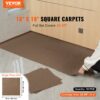VEVOR Teppichfliesen zum Abziehen und Aufkleben, 457x457mm, selbstklebende Teppichbodenfliesen, weich gepolsterte Teppichfliesen, DIY-Installation für Schlafzimmer, Wohnzimmer (10 Stk., Dunkelbraun) – Bild 2
