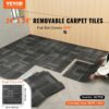 VEVOR Teppichfliesen, 610 x 610 mm, Teppichboden mit angebrachter Polsterung, weich gepolsterte Teppichfliesen, einfache DIY-Installation für Schlafzimmer und Wohnzimmer (24 Stk., gemischtes Grau) – Bild 2