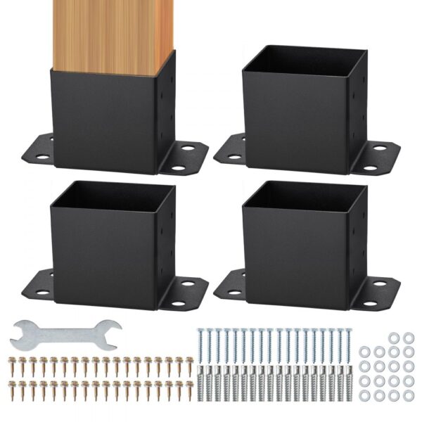 VEVOR 4er-Set Aufschraubhülse 214 x 146 x 140 mm Pfostenträger aus Kohlenstoffstahl mit Sprühbeschichtung Installation auf Beton-oder Holzböden Pfostenschuh Pfosten Ideal für Pergolen Verandageländern VEVOR 4er-Set Aufschraubhülse 214 x 146 x 140 mm Pfostenträger aus Kohlenstoffstahl mit Sprühbeschichtung Installation auf Beton-oder Holzböden Pfostenschuh Pfosten Ideal für Pergolen Verandageländern