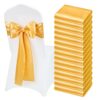 VEVOR Stretch-Stuhlschärpen mit Schleifen aus Spandex, Stuhlhussen & Stretch-Stuhlschärpen, Elastische Stuhlbänder, Passende Stuhldekoration für Hochzeiten, Partys und Feste (50 Stück, Gold) VEVOR Stretch-Stuhlschärpen mit Schleifen aus Spandex, Stuhlhussen & Stretch-Stuhlschärpen, Elastische Stuhlbänder, Passende Stuhldekoration für Hochzeiten, Partys und Feste (50 Stück, Gold)