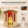 VEVOR Ferninfrarot-Holzsauna, Sauna-Spa für Zuhause, für 2 Personen, Niedrige EMF-Ferninfrarot-Sauna mit gehärteter Glastür & LED-Mehrfarbenlampe & Bluetooth-Lautsprechern, 2 kW für den Innenbereich – Bild 3