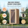 VEVOR Ferninfrarot-Holzsauna, Sauna-Spa für Zuhause für 1 bis 2 Personen, Niedrige EMF-Ferninfrarot-Sauna aus Hemlockholz mit gehärteter Glastür & mehrfarbiger Lampe & Bluetooth-Lautsprecher & Farblichttherapie, – Bild 5