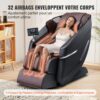 VEVOR Massagesessel mit flexibler SL-Schiene, 3D-Ganzkörper-Shiatsu-Massagegerät, Schwerelosigkeit, 10 bis 18 Automatikmodi, Heizung, Bluetooth-Lautsprecher, Luftkissen und Touchscreen 150 kg – Bild 5