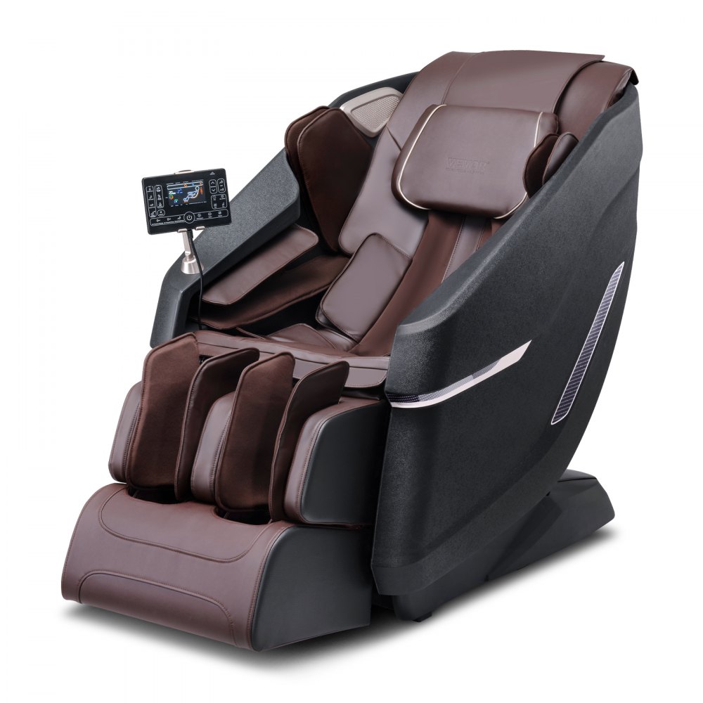 VEVOR Massagesessel mit flexibler SL-Schiene, 3D-Ganzkörper-Shiatsu-Massagegerät, Schwerelosigkeit, 10 bis 18 Automatikmodi, Heizung, Bluetooth-Lautsprecher, Luftkissen und Touchscreen 150 kg