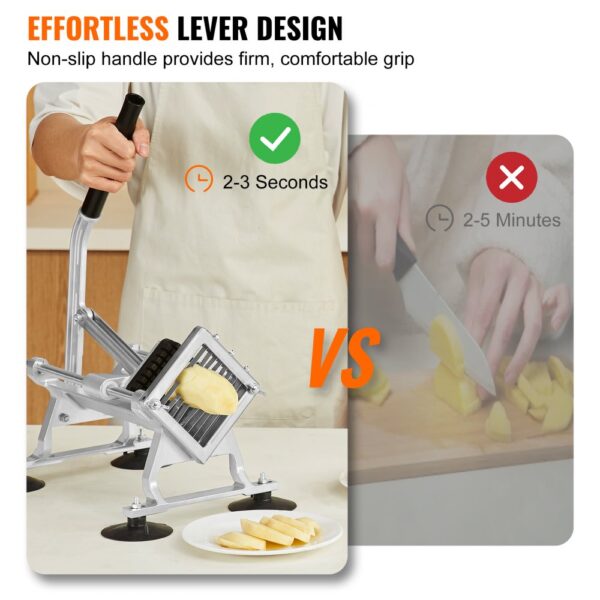 VEVOR Kommerzieller Gemüseschneider, 3/8 Zoll Obstschneider, Gemüseschneider aus Edelstahl & Aluminiumlegierung, Schneider mit rutschfesten Füßen, für Radieschen, Zwiebeln, Kartoffeln, Zitronen – Bild 3 VEVOR Kommerzieller Gemüseschneider, 3/8 Zoll Obstschneider, Gemüseschneider aus Edelstahl & Aluminiumlegierung, Schneider mit rutschfesten Füßen, für Radieschen, Zwiebeln, Kartoffeln, Zitronen – Bild 3