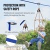 VEVOR Zipline für Kinder & Erwachsene, 16,7 m Zipline-Sets bis zu 150 kg, Seilrutschen für den Außenbereich im Hinterhof, Spielplatzunterhaltung mit Zipline, Nylon-Sicherheitsgurt & Zubehörsatz – Bild 4