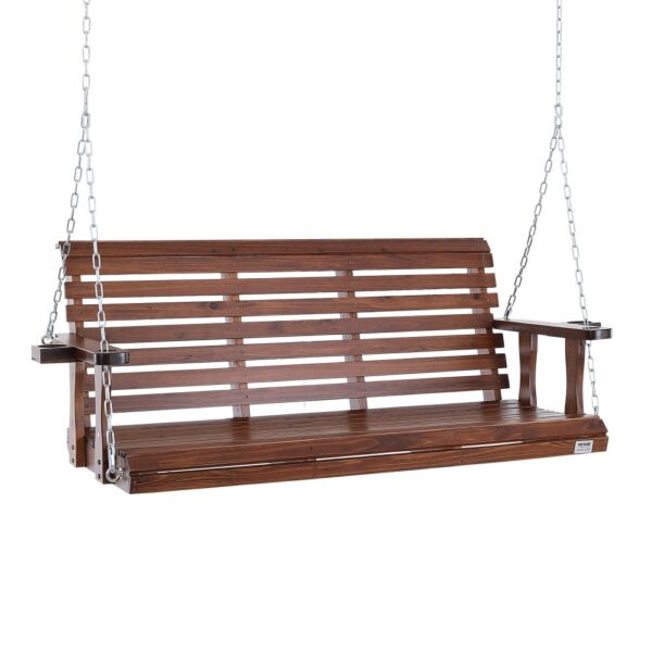 VEVOR Hollywoodschaukel Zedernholz, 1702x710x600mm, Terrassenschaukel für Hof und Garten, verbesserte Tragkraft von ca. 400 kg, robuste Schaukelstuhlbank mit Aufhängeketten für den Außenbereich, braun