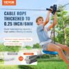 VEVOR Zipline Seilrutsche 18,3 m Seilbahn, Zip Line Kit bis 150 kg, Backyard Zip Line Kit mit Verbessertem Federbremssystem, Seilbahn für Garten, Außenbereich (Nur für Teenager. Nicht für Erwachsene.) – Bild 2