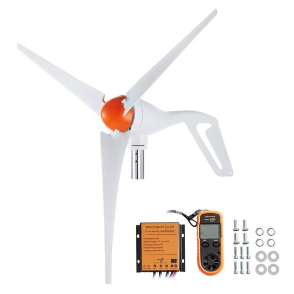 VEVOR 500 W Windkraftanlage, 12 V Windgenerator, 3-Blatt-Windkraftgenerator mit Anemometer, MPPT-Regler und einstellbarer Windrichtung, geeignet für Zuhause, Bauernhof, Wohnmobile, Boote VEVOR 500 W Windkraftanlage, 12 V Windgenerator, 3-Blatt-Windkraftgenerator mit Anemometer, MPPT-Regler und einstellbarer Windrichtung, geeignet für Zuhause, Bauernhof, Wohnmobile, Boote