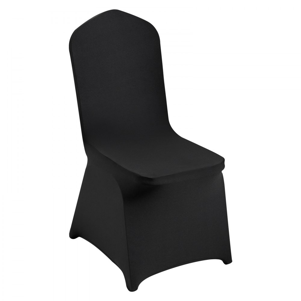 VEVOR Stuhlhussen aus Elastischem Spandex für Klappstühle, Universell Passender Stuhlbezug, Abnehmbare & Waschbare Schonbezüge, für Hochzeiten, Feiertage, Partys, Feiern, Essen (50 Stück, Schwarz)
