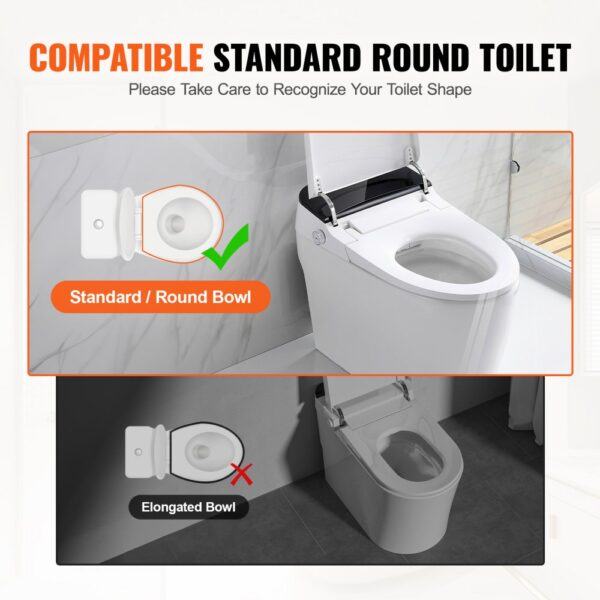 VEVOR Toilettensitzerhöhung, 88,9 mm Hoch, Tragkraft 136 kg, für Runde Standardtoiletten, Aluminium-Handlauf, mit EVA-Armlehnenpolster, für Senioren, Behinderte, Patienten, Schwangere, Mediziner – Bild 3