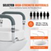 VEVOR Toilettensitzerhöhung, 88,9 mm Hoch, Tragkraft 136 kg, für Runde Standardtoiletten, Aluminium-Handlauf, mit EVA-Armlehnenpolster, für Senioren, Behinderte, Patienten, Schwangere, Mediziner – Bild 5