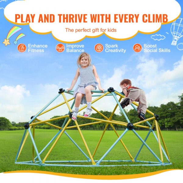 VEVOR Kletterkuppel 1,80 m hohes geometrisches Kletterkuppel-Spielzentrum für Kinder von 3 bis 9 Jahren, Klettergerüst 272 kg Tragfähigkeit, mit Klettergriff, Spielgerät Hinterhof Garten – Bild 3