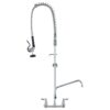 VEVOR Kommerzielle Küchenarmatur Wasserhahn mit Ausziehbarer Vorspülbrause, 118 cm Höhe, 203 mm Mitte, 305 mm Schwenkauslauf, Messing Küchenspülenarmatur zur Wandmontage, für 1/2/3-Fach-Spüle