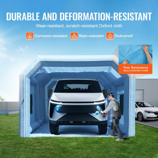 VEVOR Aufblasbare Lackierkabine, 10 x 6,4 x 4,5 m, Aufblasbare Spritzkabine, mit 1100 W + 750 W Leistungsstarken Gebläsen & Luftfiltersystem, Tragbare Auto-Lackierkabine für Lkw – Bild 4