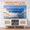 VEVOR Rattan-TV-Ständer, Fernsehschrank Boho-TV-Schrank für 140 cm Fernseher, Retro-TV-Ständer, Rattan-TV-Konsole mit verstellbaren Regalen & 2 Türen, für Wohnzimmer, Medienraum, Weiß – Bild 3