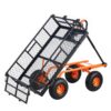 VEVOR Gartenwagen, Gartenkarre aus Metall mit einfach zu montierendem Rahmen, Kippbarer Bollerwagen mit umwandelbarem 2-in-1-Griff, Mehrzweckschubkarre mit 180 kg Tragfähigkeit, 25,4 cm Reifen