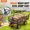 VEVOR Gartenwagen, Gartenkarre aus Metall mit einfach zu montierendem Rahmen, Kippbarer Bollerwagen mit umwandelbarem 2-in-1-Griff, Mehrzweckschubkarre mit 180 kg Tragfähigkeit, 25,4 cm Reifen – Bild 2