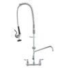 VEVOR Kommerzieller Wasserhahn mit Vorspülbrause, 915 Höhe, 30,5 cm Schwenkauslauf, Küchenspülenarmatur zur Wandmontage, Gerät aus Messing mit Ausziehbarer Brause, für 1/2/3-Fach-Spüle