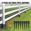 VEVOR Erdspieß für Zaunpfosten, 8er-Pack, 61 x 10 x 10 cm Außendurchmesser (Innendurchmesser 8,9 x 8,9 cm), Metall, schwarz pulverbeschichtet, Erdspieß für Briefkästen, Terrassen, Gartengeländer – Bild 5 VEVOR Erdspieß für Zaunpfosten, 8er-Pack, 61 x 10 x 10 cm Außendurchmesser (Innendurchmesser 8,9 x 8,9 cm), Metall, schwarz pulverbeschichtet, Erdspieß für Briefkästen, Terrassen, Gartengeländer – Bild 5