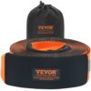 VEVOR Abschleppgurt 101,6 mm x 9,1 m, 21092 kg Bruchfestigkeit, dreifach verstärkte Schlaufengurte, Abschleppen und Bergen im Gelände, extreme Wetterbeständigkeit, Schutzhüllen und Aufbewahrungstasche