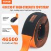 VEVOR Abschleppgurt 101,6 mm x 9,1 m, 21092 kg Bruchfestigkeit, dreifach verstärkte Schlaufengurte, Abschleppen und Bergen im Gelände, extreme Wetterbeständigkeit, Schutzhüllen und Aufbewahrungstasche – Bild 2