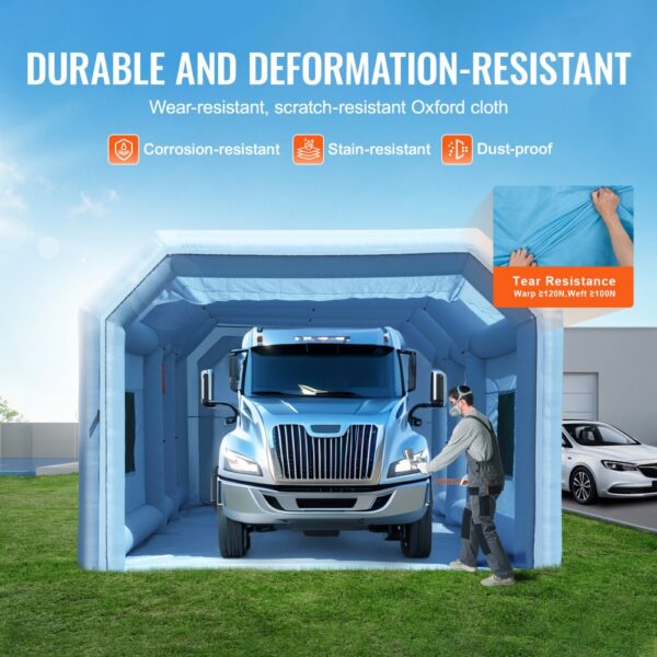 VEVOR Aufblasbare Lackierkabine, 9 x 4,8 x 3,6 m, Aufblasbare Spritzkabine, mit 950 W + 750 W leistungsstarken Gebläsen & Luftfiltersystem, Tragbare Auto-Lackierkabine für Große Lkw – Bild 4