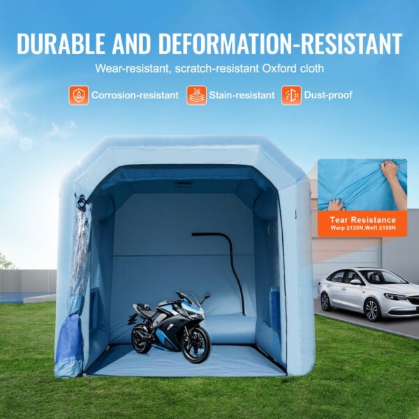 VEVOR Aufblasbare Lackierkabine, 4 x 3 x 2,75 m Aufblasbare Spritzkabine, mit 750 W Gebläse & Luftfiltersystem, Tragbare Autolackierkabine zum Lackieren von Motorrädern, Fahrrädern Kleinen Möbeln – Bild 4