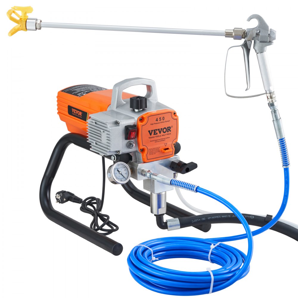 VEVOR Farbspritzgerät, 1500 W Airless-Farbspritzgerät, Schlauch-Farbspritzpistole, 3000 PSI Farbspritzgeräte für zu Hause für Schiffe, Brücken, Türme, Masten und andere große langfristige Metallstrukturen in der Industrie