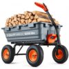 VEVOR Transportwagen, Gartenkarre mit leicht zu montierendem Stahlrahmen, Gartenwagen mit umwandelbarem 2-in-1-Griff, Mehrzweck-Schubkarre mit 680 kg Kapazität, 33 cm Reifen