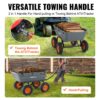 VEVOR Transportwagen, Gartenkarre mit leicht zu montierendem Stahlrahmen, Gartenwagen mit umwandelbarem 2-in-1-Griff, Mehrzweck-Schubkarre mit 680 kg Kapazität, 33 cm Reifen – Bild 3