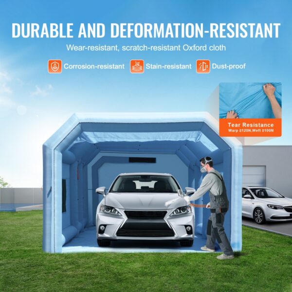 VEVOR Aufblasbare Lackierkabine, 8,5 x 4,8 x 3,3 m Aufblasbare Spritzkabine, mit 950+ 750 W Leistungsstarken Gebläsen & Luftfiltersystem, Auto-Lackierkabine für Kleine Lkw, Motorräder – Bild 4