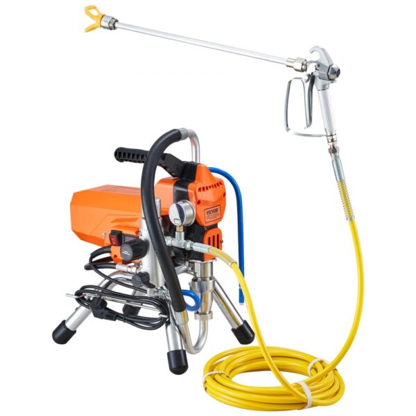 VEVOR Airless-Spritzgerät mit Hochdruckschlauch, 2200-W-Wandstreichpistole, 3000 PSI, 2 l/min, bürstenloser Motor im Lieferumfang enthalten, für Innen- und Außenanstriche, Zaunzubehör