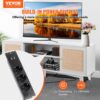 VEVOR Rattan-TV-Ständer 191cm Fernseher Boho-TV-Schrank Weiß Fernsehschrank – Bild 2
