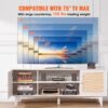 VEVOR Rattan-TV-Ständer 191cm Fernseher Boho-TV-Schrank Weiß Fernsehschrank – Bild 4