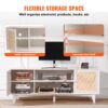 VEVOR Rattan-TV-Ständer 191cm Fernseher Boho-TV-Schrank Weiß Fernsehschrank – Bild 5