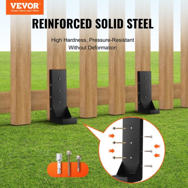 VEVOR Reparaturset für Zaunpfostenanker 4er-Pack Innendurchmesser 8,9 x 8,9 cm Stützpfosten aus Stahl für Zaunpfosten Anker-Erdspieß zur Reparatur von geneigten gebrochenen Holzzaunpfosten Umhüllung – Bild 2 VEVOR Reparaturset für Zaunpfostenanker 4er-Pack Innendurchmesser 8,9 x 8,9 cm Stützpfosten aus Stahl für Zaunpfosten Anker-Erdspieß zur Reparatur von geneigten gebrochenen Holzzaunpfosten Umhüllung – Bild 2