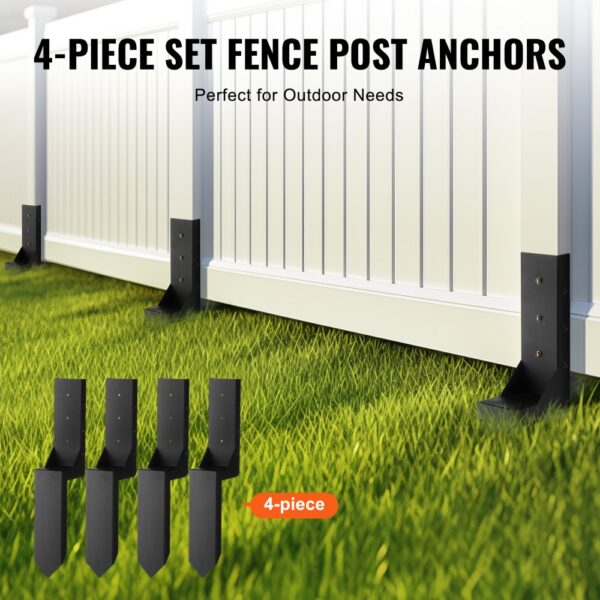 VEVOR Reparaturset für Zaunpfostenanker 4er-Pack Innendurchmesser 8,9 x 8,9 cm Stützpfosten aus Stahl für Zaunpfosten Anker-Erdspieß zur Reparatur von geneigten gebrochenen Holzzaunpfosten Umhüllung – Bild 5 VEVOR Reparaturset für Zaunpfostenanker 4er-Pack Innendurchmesser 8,9 x 8,9 cm Stützpfosten aus Stahl für Zaunpfosten Anker-Erdspieß zur Reparatur von geneigten gebrochenen Holzzaunpfosten Umhüllung – Bild 5