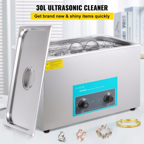 VEVOR Ultraschallreiniger 30L Ultraschall-Reinigungsmaschine Schmuck Brille – Bild 2