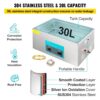 VEVOR Ultraschallreiniger 30L Ultraschall-Reinigungsmaschine Schmuck Brille – Bild 5